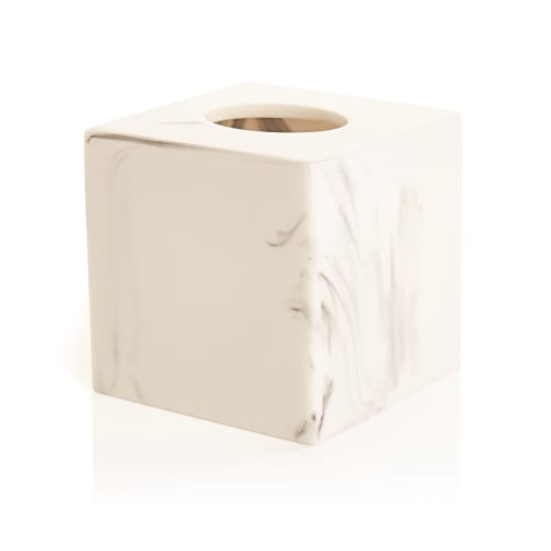 Ashford Collection, Resin Boutique Tissue Box, White Marble